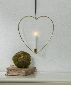 FLAMME HEART Inomhusdekoration Batteri 28,5cm Mässing