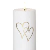 FLAMME HEART LED Gravljus 14cm Vit
