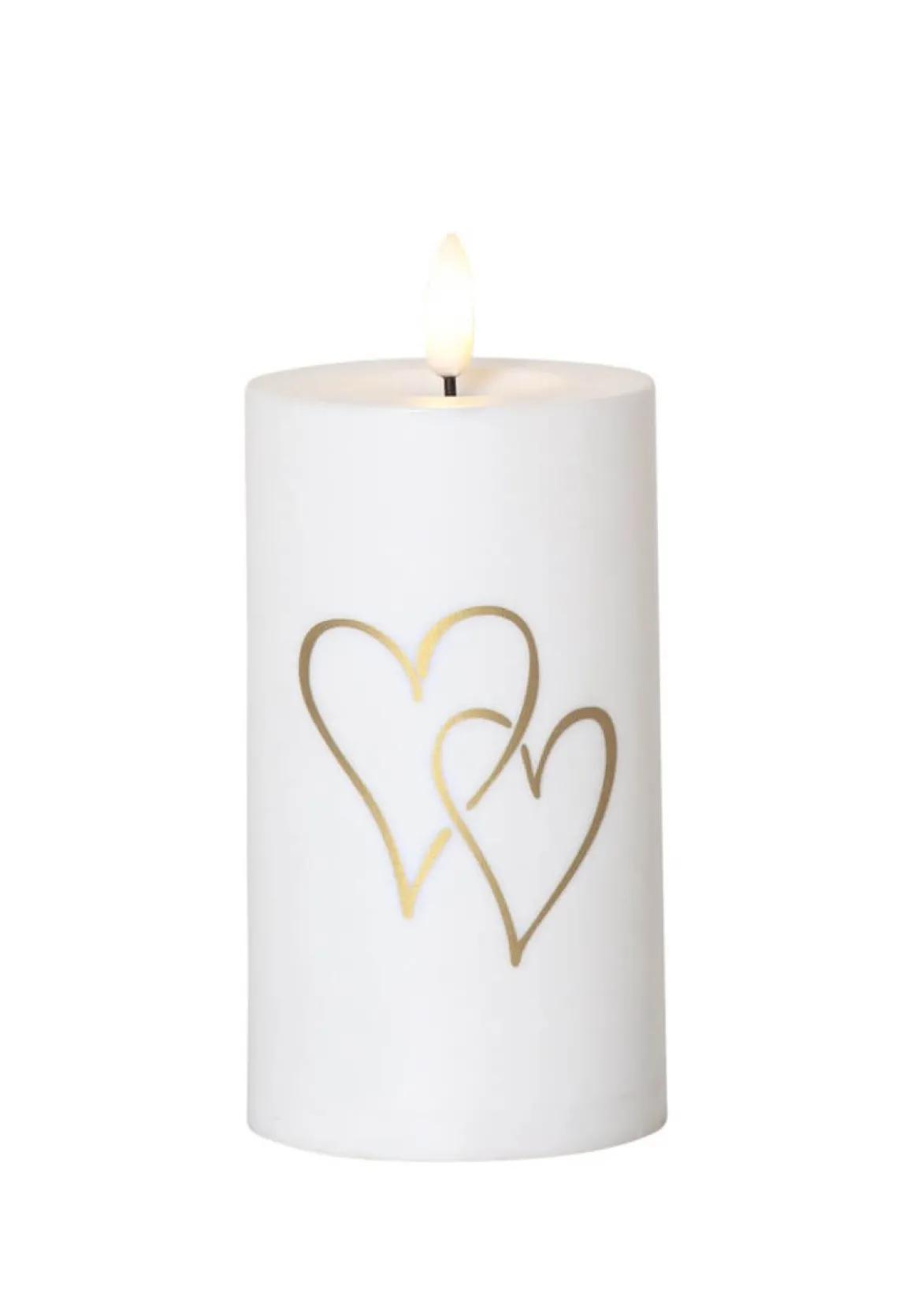 FLAMME HEART LED Gravljus 14cm Vit