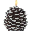 FLAMME KOTTE LED-Blockljus 10,5cm Brun