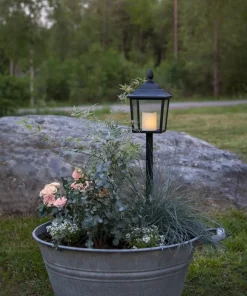 FLAMME LANTERN LED Gravljus 52cm Svart