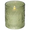 FLAMME LEAF LED-Blockljus 10cm Grön