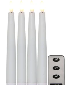 FLAMME LED-Antikljus 4-Pack 20cm Vit