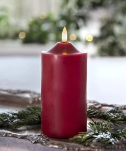 FLAMME LED-Blockljus 17cm Röd