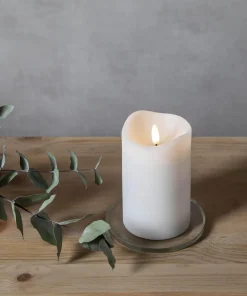 FLAMME LED-Blockljus 14cm Vit