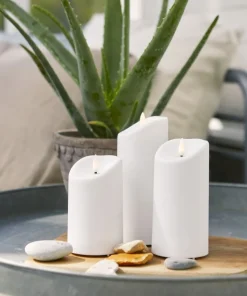 FLAMME LED-Blockljus 13cm Vit