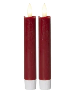 FLAMME 2-Pack LED Antikljus 15cm Röd