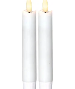 FLAMME 2-PACK LED-Antikljus 15cm Vit
