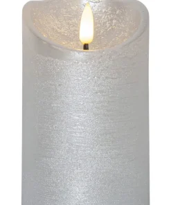 FLAMME RUSTIC LED-Blockljus 12,5cm Silver