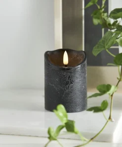 FLAMME RUSTIC LED-Blockljus 10cm Svart