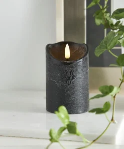 FLAMME RUSTIC LED-Blockljus 12,5cm Svart
