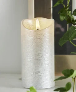 FLAMME RUSTIC LED-Blockljus 15cm Silver