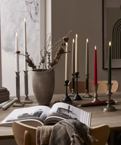 FLAMME SLIM LED-Antikljus 2-pack 28 cm Röd