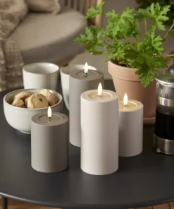 FLAMME SOFT LED-Blockljus 17,5cm LED Beige