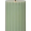 FLAMME STRIPE Blockljus 15cm Grön
