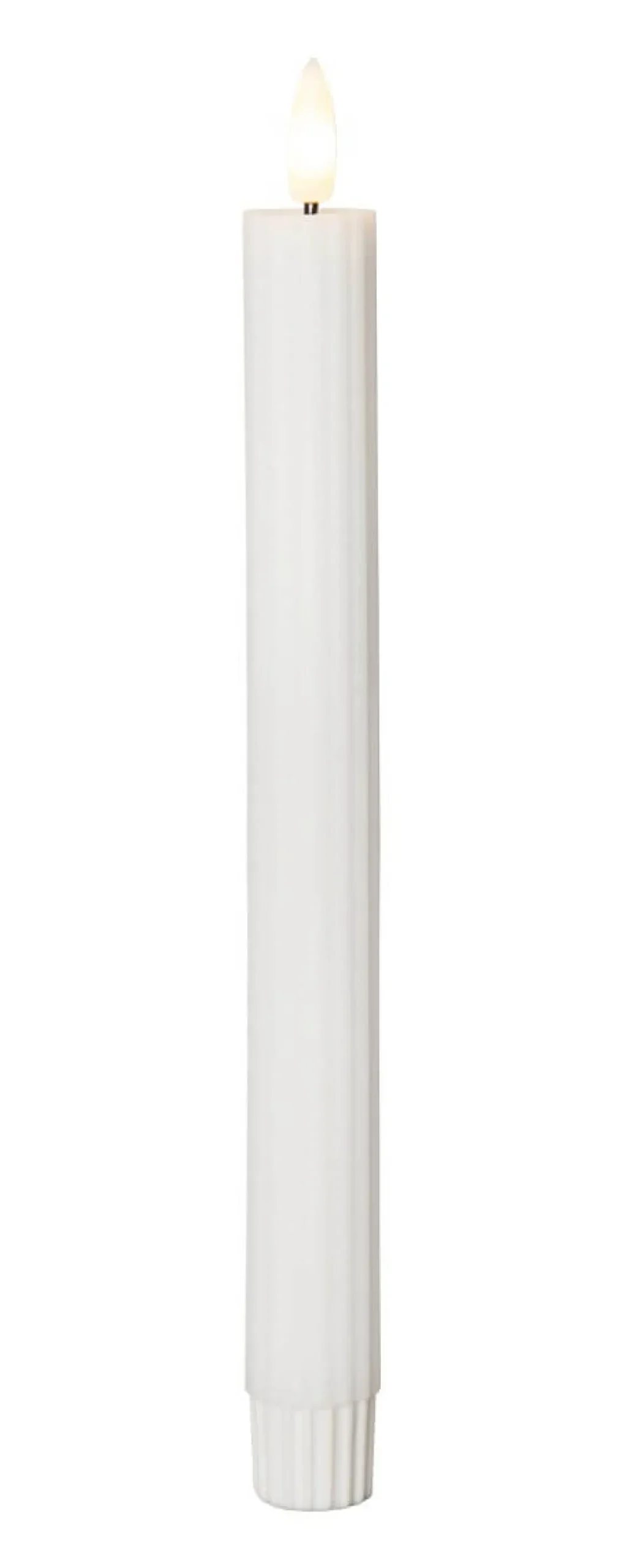 FLAMME STRIPE LED-Antikljus 2-pack 25cm Vit