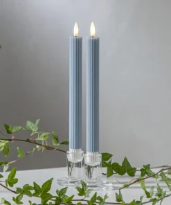 FLAMME STRIPE LED-Antikljus 2-pack 25cm Blå