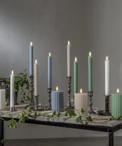 FLAMME STRIPE LED-Antikljus 2-pack 25cm Blå