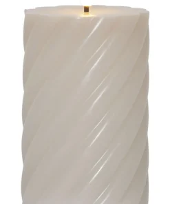 FLAMME SWIRL LED-Blockljus 15cm Beige