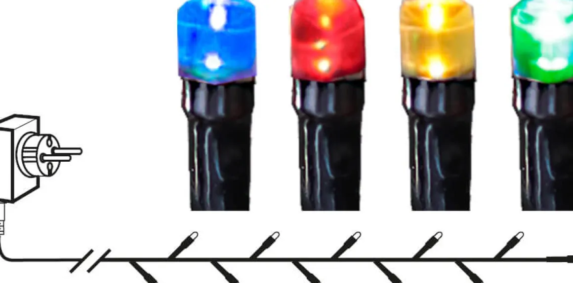 FLASHY Ljusslinga 21m 300LED Flerfärgad/Svart IP44