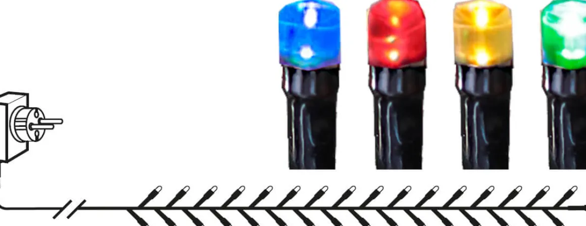 FLASHY Ljusslinga 30m 1500LED Flerfärgad/Svart IP44