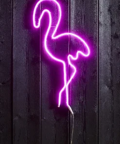 FLATNEON Siluett Flamingo 74cm Rosa