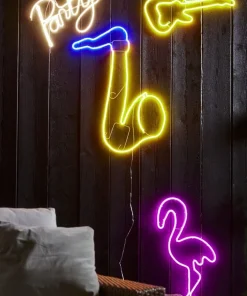 FLATNEON Siluett Flamingo 74cm Rosa