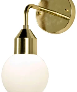 FLORENS Vägglampa Bad 32cm Mässing/Opalvit IP44