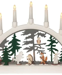 FOREST FRIENDS Ljusstake Skridsko Batteri 45cm Flerfärgad