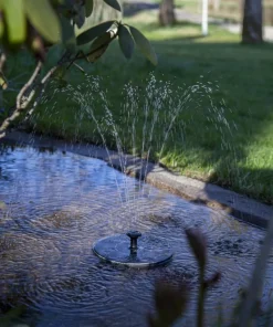 FOUNTAIN Solcellsfontän 16cm Svart