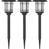 FRIDE Solcells-pollare 3-Pack 34cm Svart