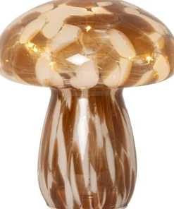 FUNGHI Glasdekoration Batteri 17cm Brun