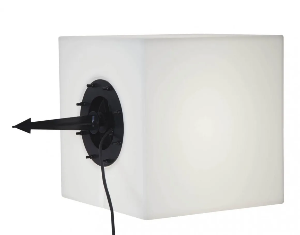 GARDENLIGHT Utedekoration Kub 38cm Vit IP65