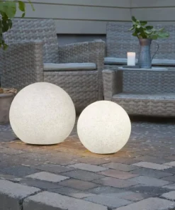 GARDENLIGHT Utedekoration Boll 48cm Grå IP44