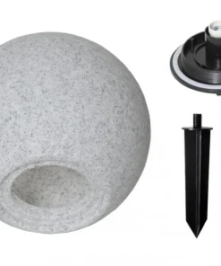GARDENLIGHT Utedekoration Boll 38cm Grå IP65