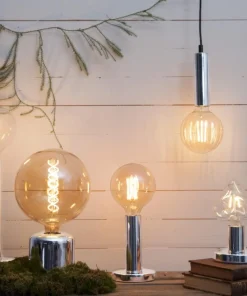 GLANS Lampfot E27 12cm Krom