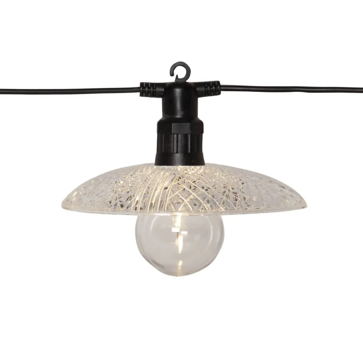 GLASSY LIGHT Ljusslinga 350cm 6LED Varmvit/Svart