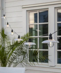 GLASSY LIGHT Ljusslinga 350cm 6LED Varmvit/Svart