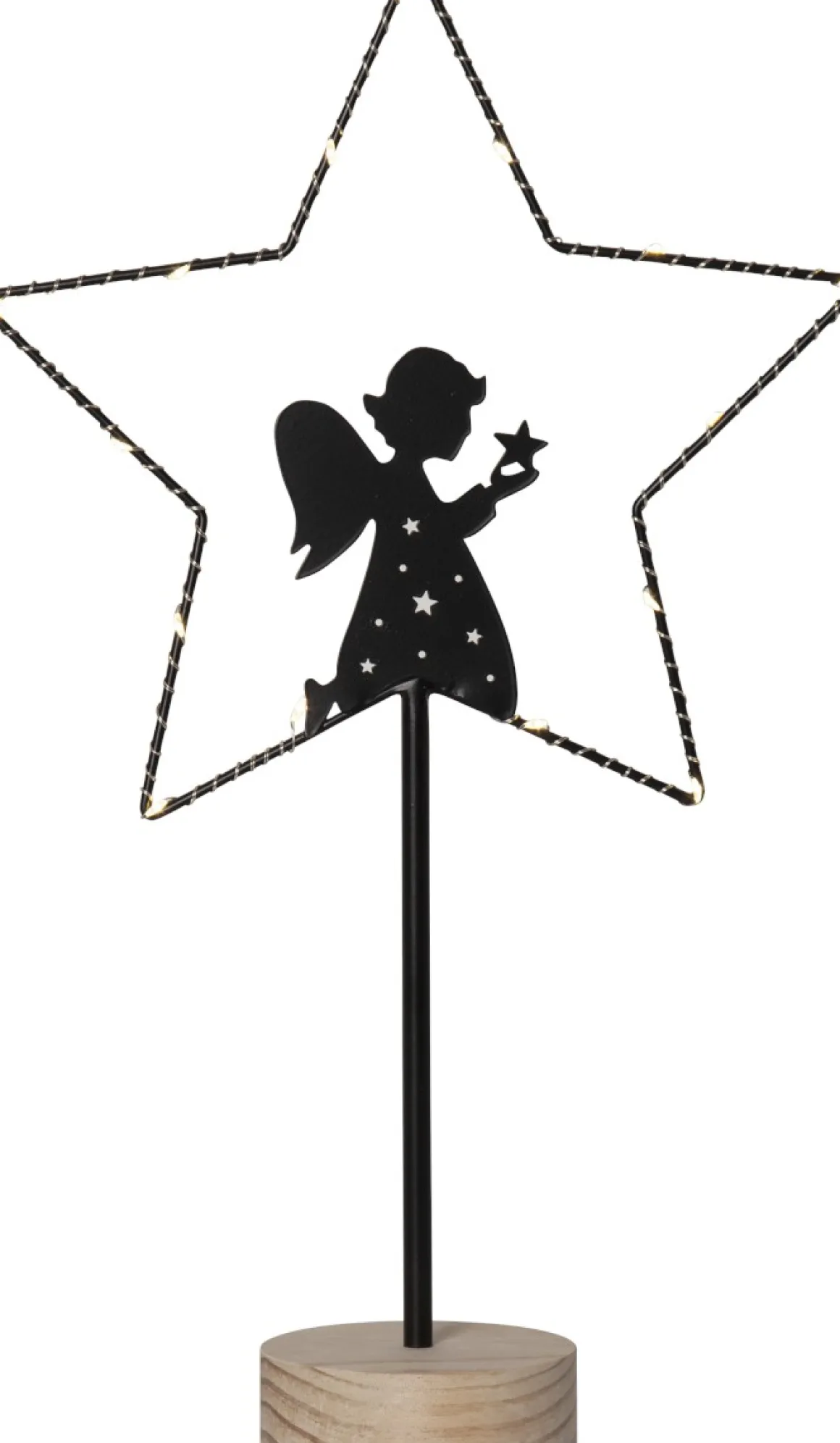 GLIMTA Bordsdekoration Ängel 42cm Svart