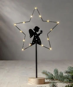 GLIMTA Bordsdekoration Ängel 42cm Svart