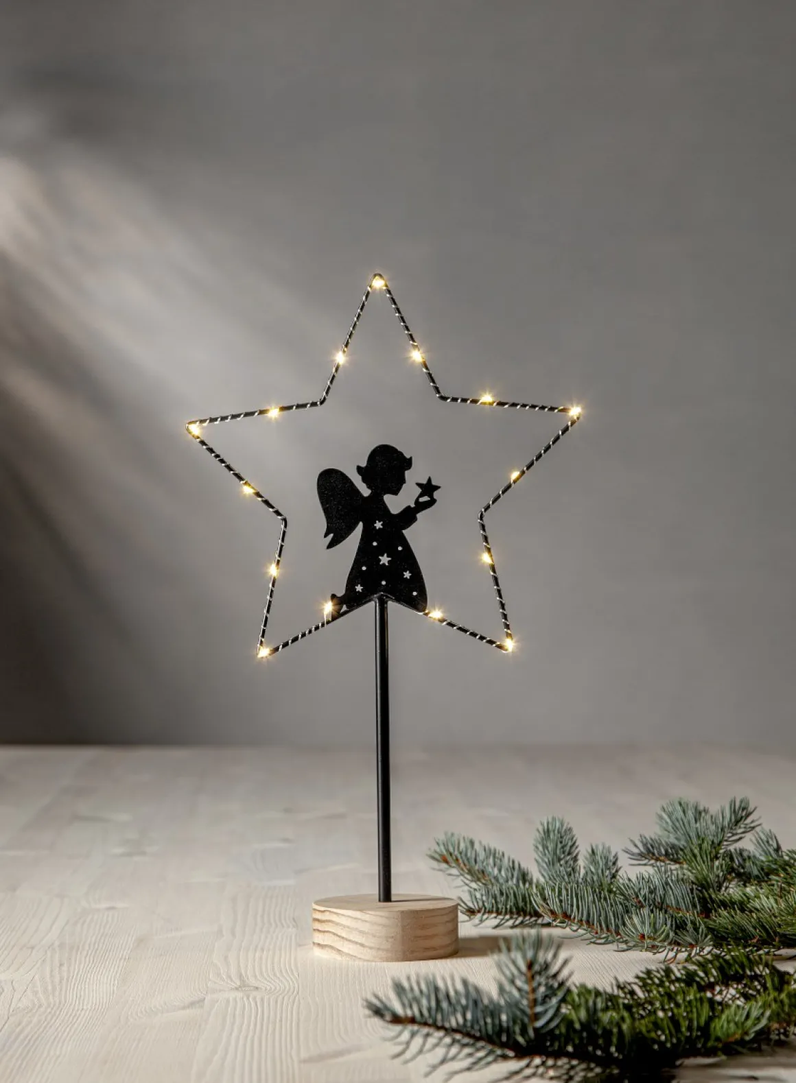 GLIMTA Bordsdekoration Ängel 42cm Svart