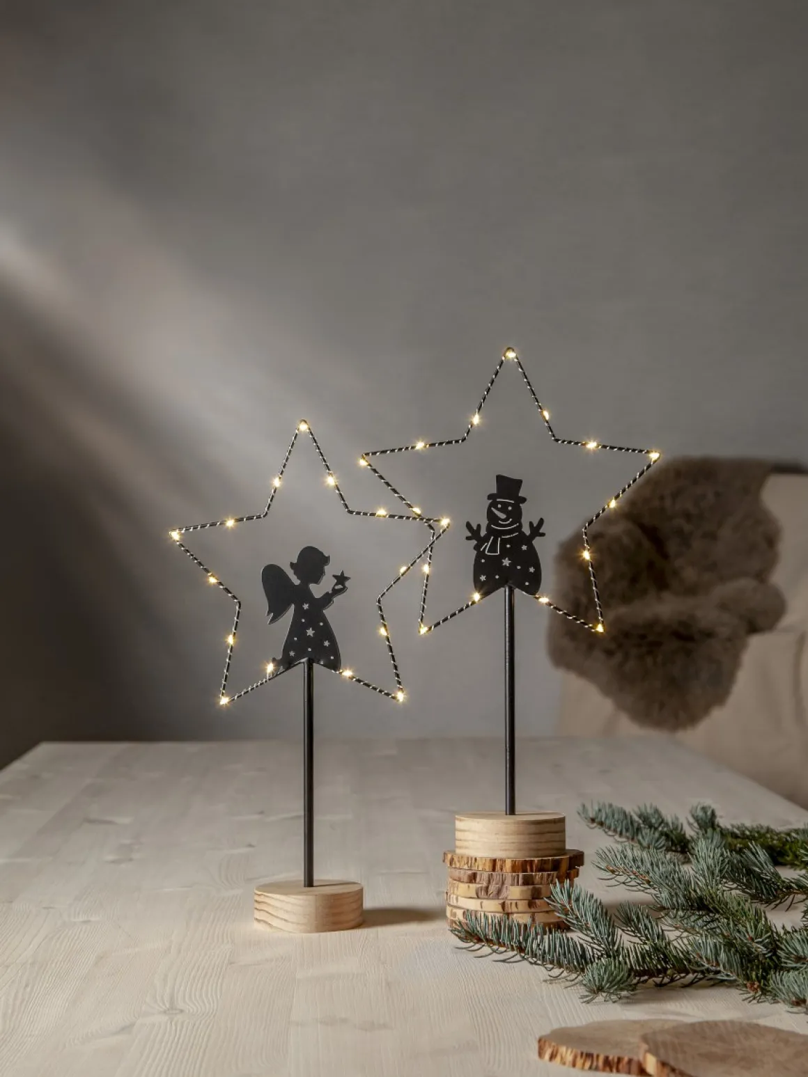 GLIMTA Bordsdekoration Snögubbe 42cm Svart