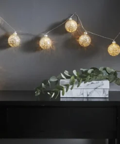 GLITTER Dekorationsslinga 10LED 1,3m Silver