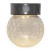 GLORY Solcells-vägglykta 14,5cm Transparent Varmvit IP44