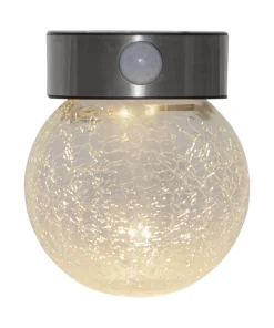 GLORY Solcells-vägglykta 14,5cm Transparent Varmvit IP44