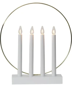 GLOSSY Träljusstake 32cm Vit