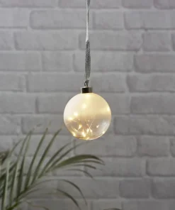 GLOW Glaskula 10cm 15LED Frostad