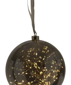 GLOW Glaskula 20cm 80LED Rökfärgad