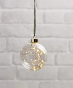 GLOW Glaskula 10cm 15LED Transparent