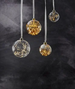 GLOW Glaskula 10cm 15LED Transparent